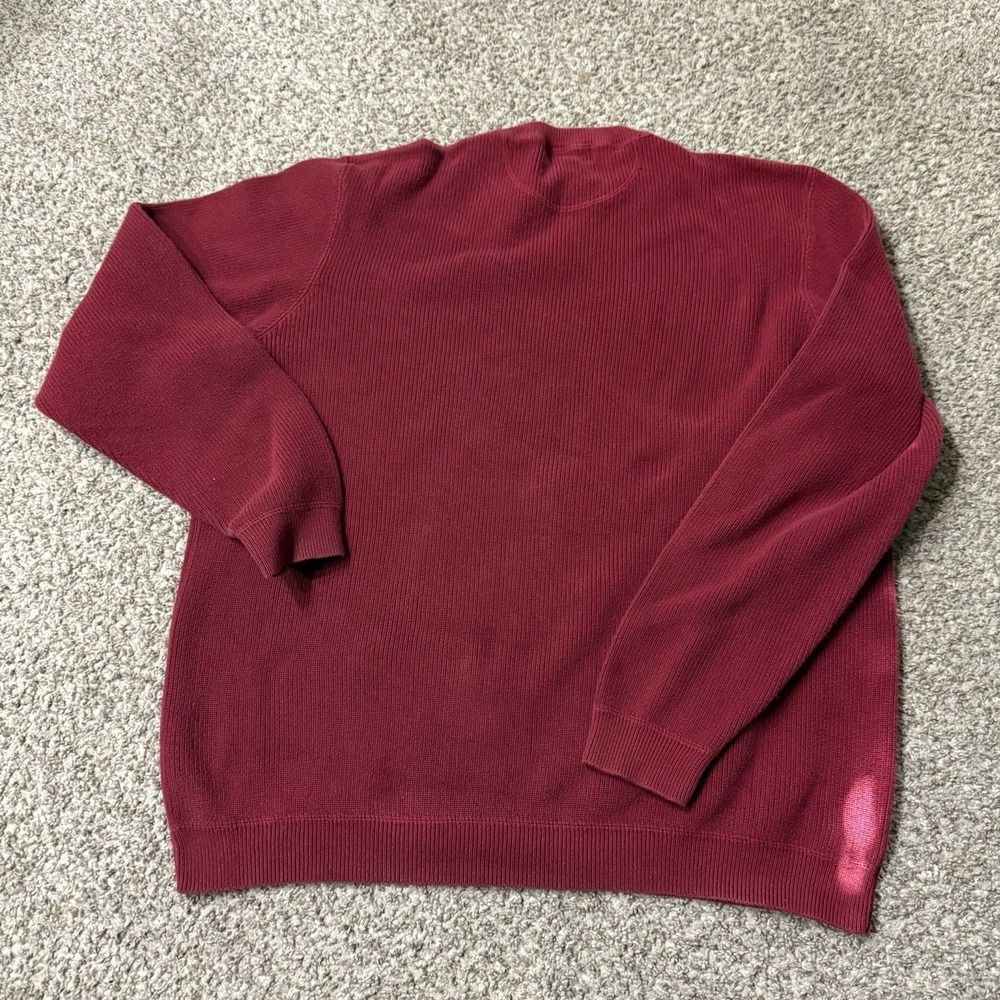 Eddie Bauer Sweater Crew Neck Pullover Knit Sweater Men's Extra Large Red - Picture 4 of 6